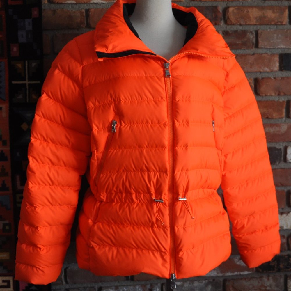 Neon Bright ORANGE RLX Ralph Lauren Down Puffer Ski Snowboard JACKET Coat XL